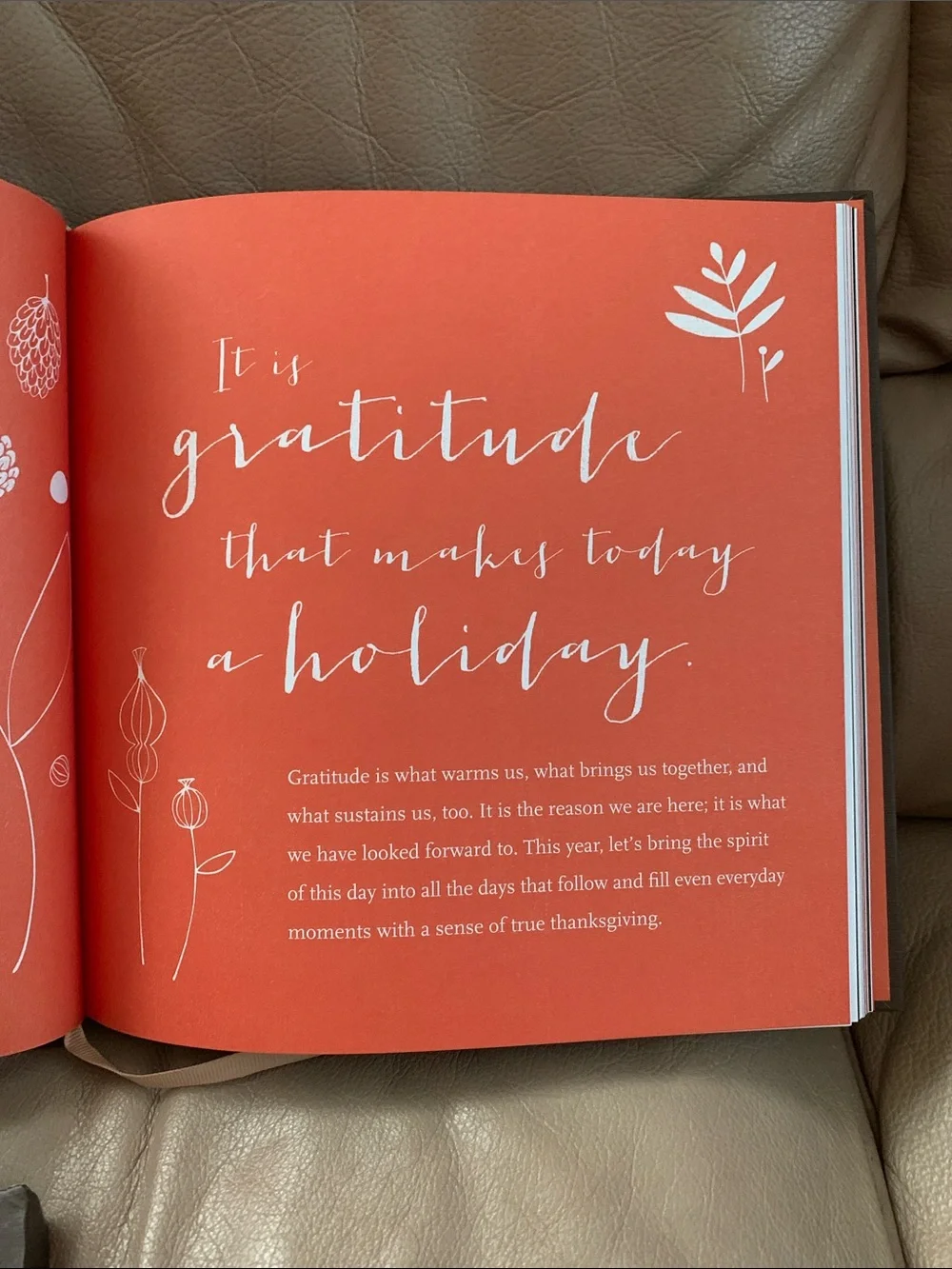 Giving Thanks Holiday Guest Journal — Brown with Gold Foil Accents